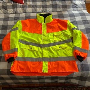 Men’s Neon Work Jacket, Fits Like XXL, Nice Cond!